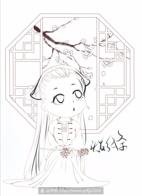 作业: [第7节]02q版古风人物绘制1-线稿