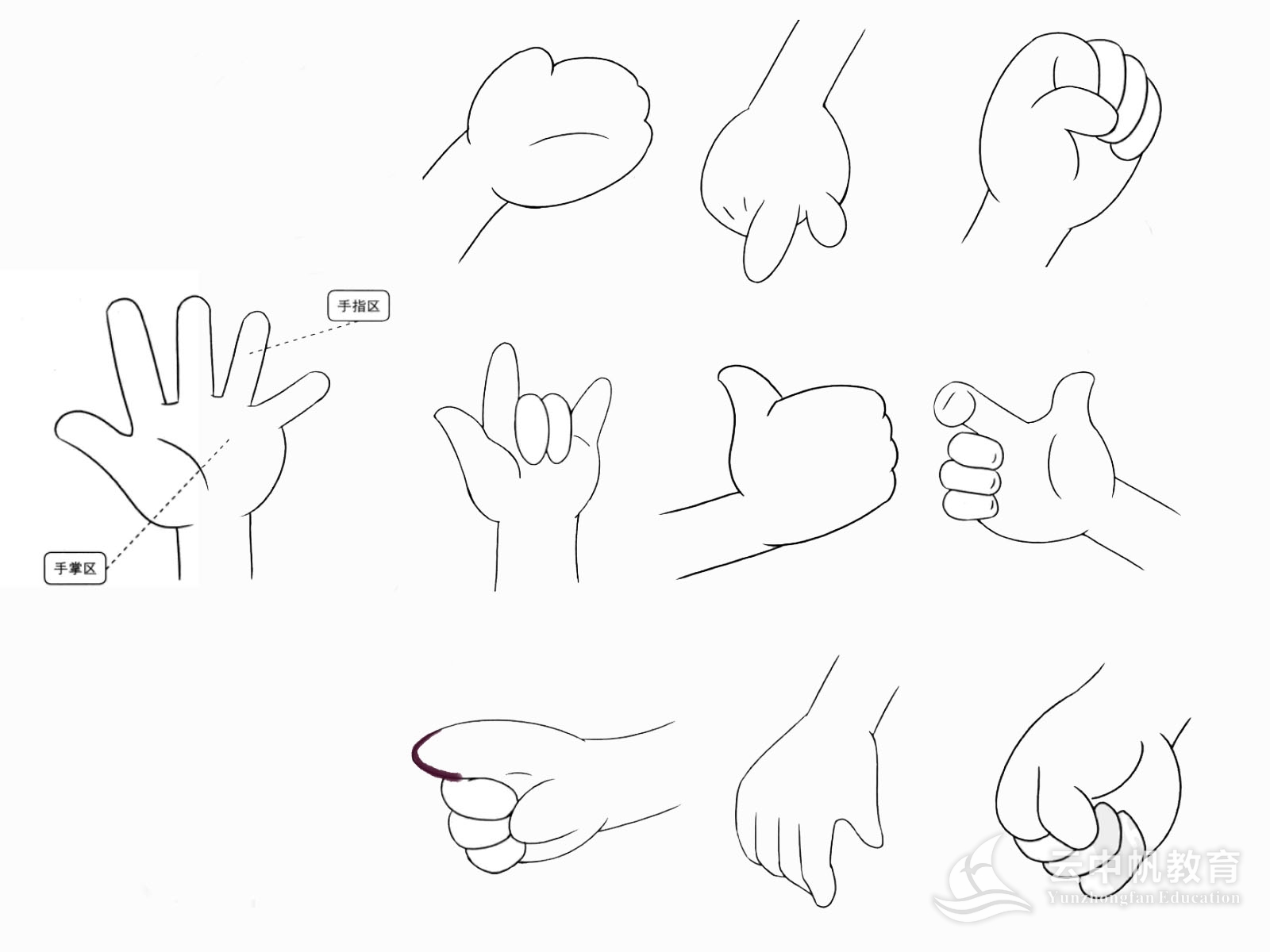 绘制手的流程,如何绘制一双好看的手,q手与正常版手的区别.