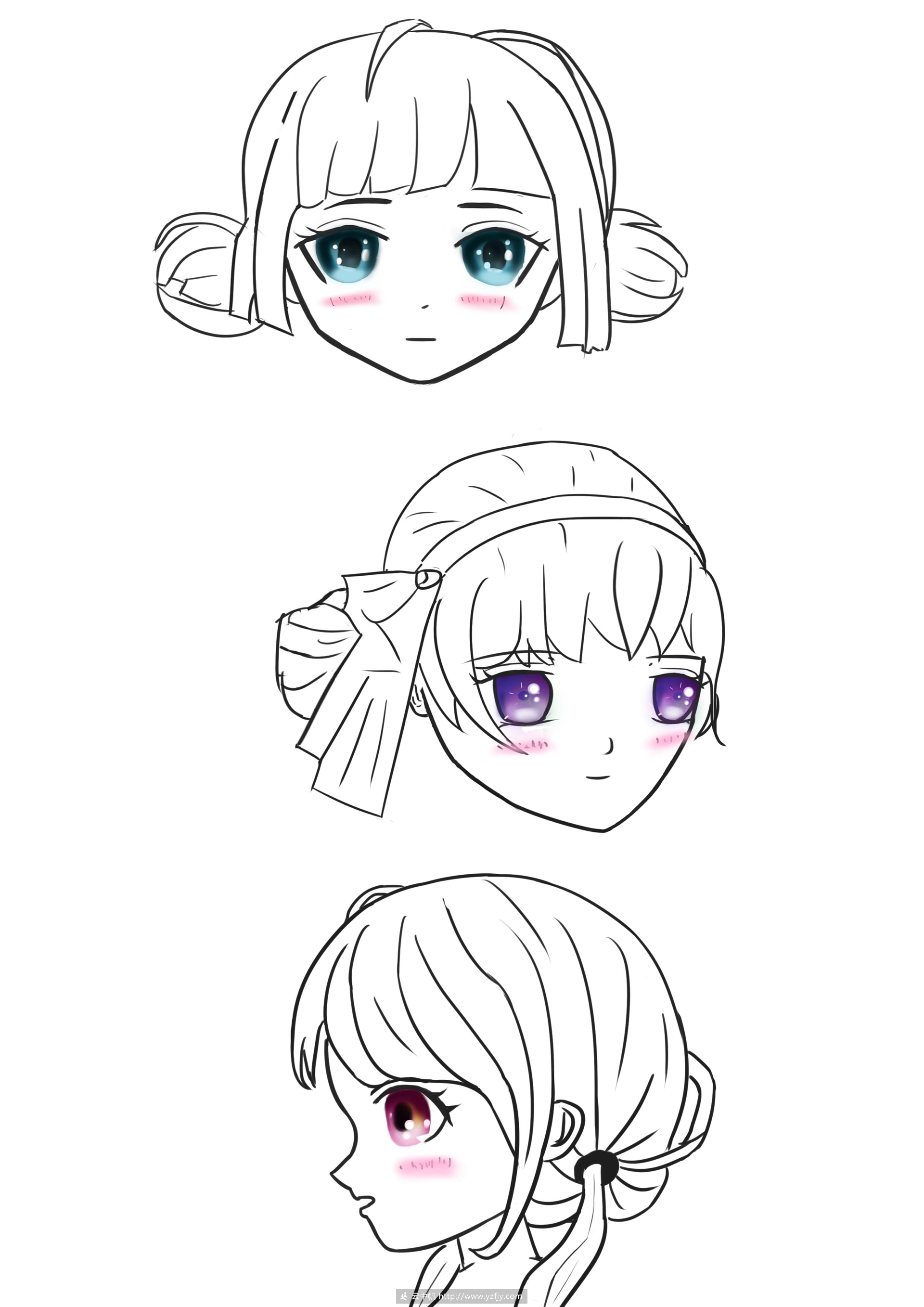 动漫 简笔画 卡通 漫画 手绘 头像 线稿 1920_2715 竖版 竖屏