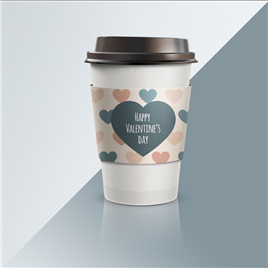 2.14缤纷浪漫心型情人节咖啡杯套设计