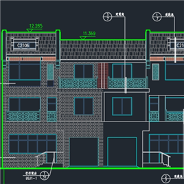 一套联排别墅CAD建筑图