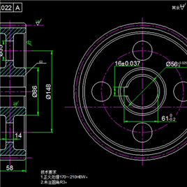 1个CAD机械圆柱齿轮图纸