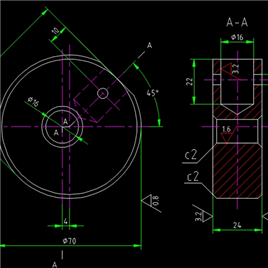 1张CAD偏心轮机械零件图纸