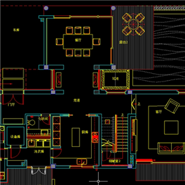 CAD图纸-珠海华發水郡项目V2型别墅样板房施工图