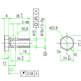 空心螺栓CAD图纸