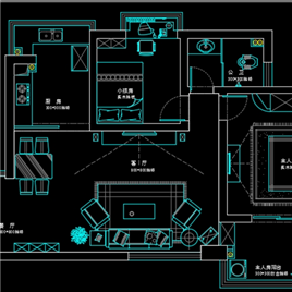 CAD图纸-黑白混搭家装CAD施工图.