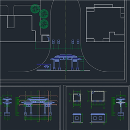 CAD图纸-仿古典牌楼大门初步设计图