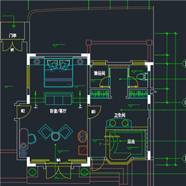 CAD图纸-D型别墅装修图(东南亚风格)