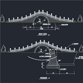 CAD图纸-古典石桥建筑图