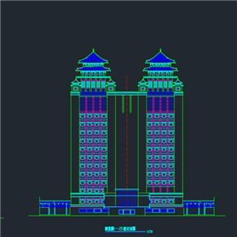CAD图纸-双子塔综合大楼施工图