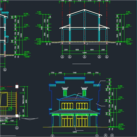 CAD图纸-三层仿古建筑施工图