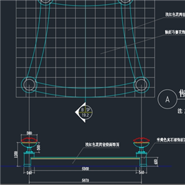 CAD图纸-售楼部入口水景剖面图