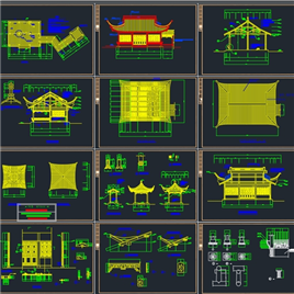 CAD图纸-整套亭子施工图