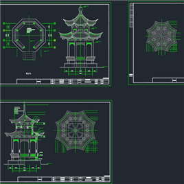 CAD图纸-重檐八角亭建筑施工图