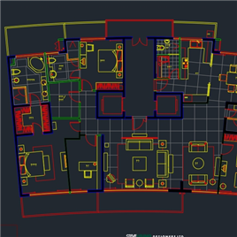 CAD图纸-上海陸家嘴中央公寓一期施工图