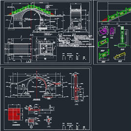 CAD图纸-全套古典拱桥的结构设计