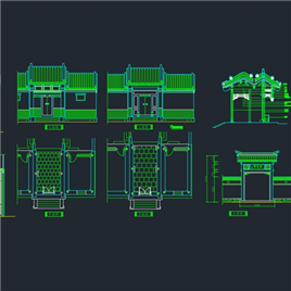 CAD图纸-中国古典二维门