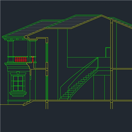 CAD图纸-别墅单体方案施工图-效果图
