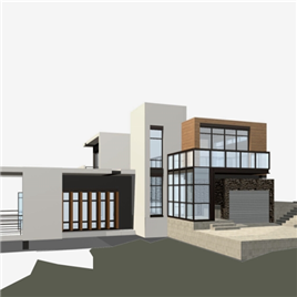 CAD图纸-山地别墅建筑结构带效果图