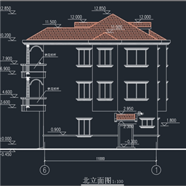 CAD图纸-三层别墅扩出图带结构.模型