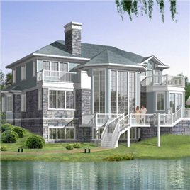 CAD图纸-坡地独栋别墅方案设计2-效果图