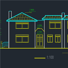 CAD图纸-北美风情小别墅设计