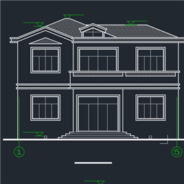 CAD图纸-5套别墅建筑结构施工图