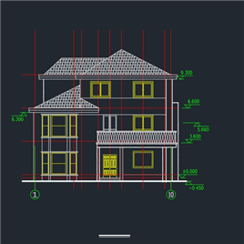 CAD图纸-多层别墅建施图