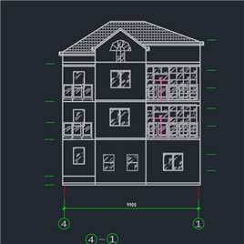 CAD图纸-墩头别墅建筑图