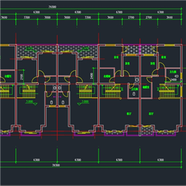 CAD图纸-联体别墅建筑平面
