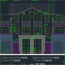 CAD图纸-居住小区D型别墅建施图
