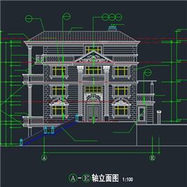 CAD图纸-金湖山庄E5别墅建筑图