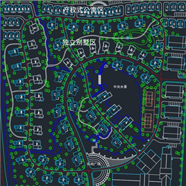 CAD图纸-某别墅小区的总体规划图