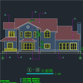 CAD图纸-小别墅设计全套图