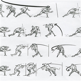 21个人体动态结构武打姿势动作设计线稿
