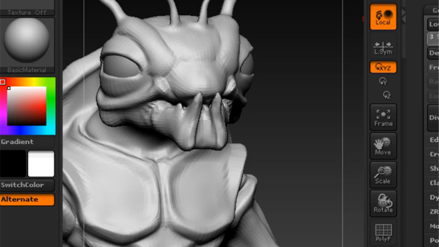 Zbrush外星生物角色精雕教程