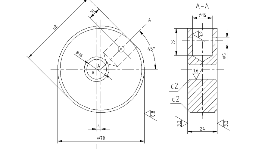 CAD机械偏心轮制图实例教程