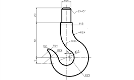 CAD圆角画吊钩实例教程