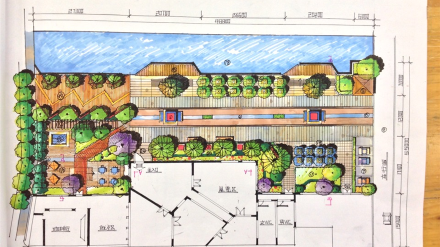 景观手绘-平面图推效果图讲解