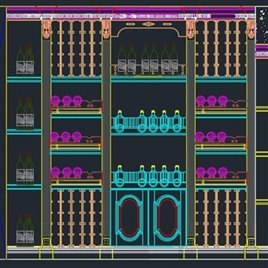 酒柜酒格造型立面图