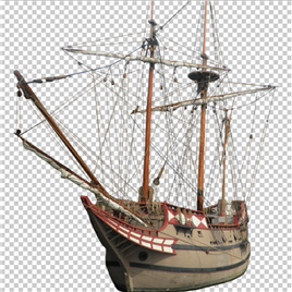 具有复古气息的海盗小船【PNG】