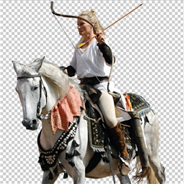 骑白马的女弓箭手【PNG】