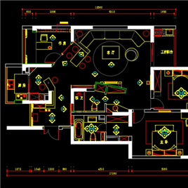 CAD图纸-苏州风情水岸《炫动空间》家装CAD施工图+效果图