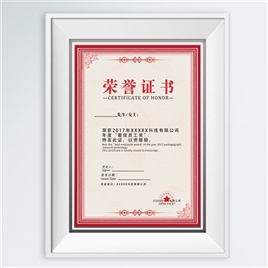 红色简约企业荣誉证书