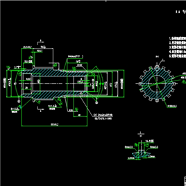 1个CAD锥齿轮轴机械零件图纸