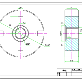 铣刀盘CAD机械零件图纸
