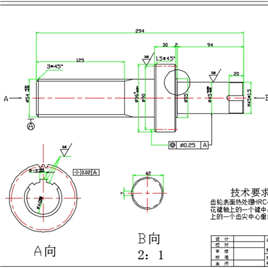 花键齿轮轴CAD图纸