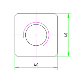 CAD方块螺母图纸