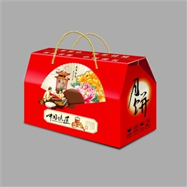 喜庆红色月饼包装盒设计
