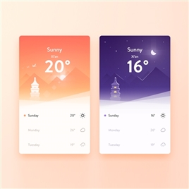 天气UI界面设计素材下载